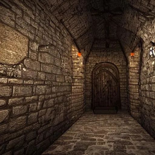 Prompt: Medieval dungeon scary