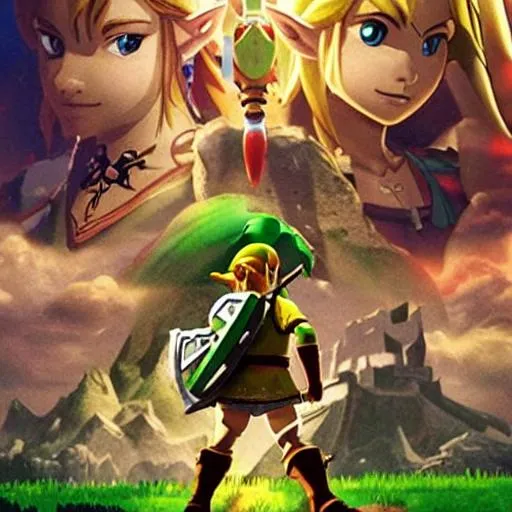 Prompt: Legend of Zelda Movie Poster