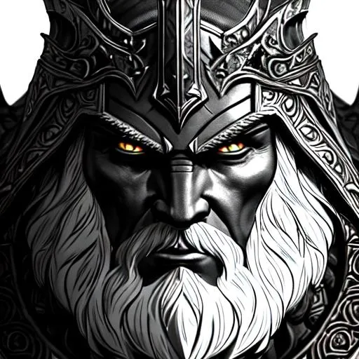 Prompt: Skyrim: Lorkhan, God-King of Humankid drawn in the style of the elder scrolls concept art, accentuated with thick outlines and shading, bold, dynamic, 8k, intricate details, close up headshot, dim lighting