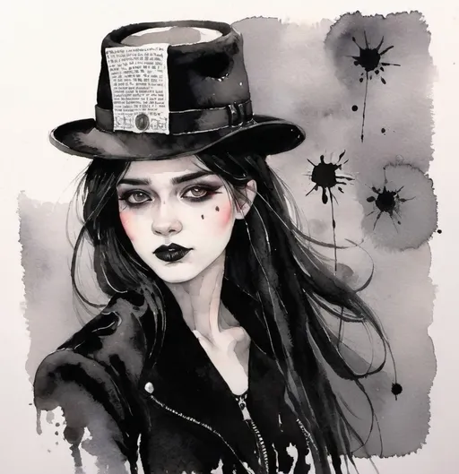 Prompt: goth girl in hat