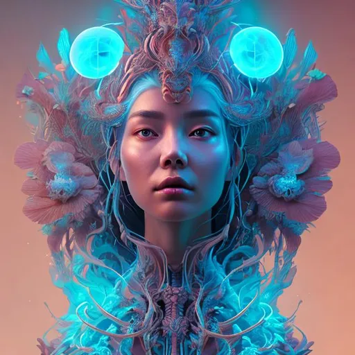 Prompt: goddess portrait, x-ray, phoenix head, orchid, bioluminiscent creatures, intricate artwork by Tooth Wu and wlop and beeple. octane render, trending on artstation, greg rutkowski very coherent symmetrical artwork. cinematic, hyper realism, high detail, octane render, 8k Just Me 