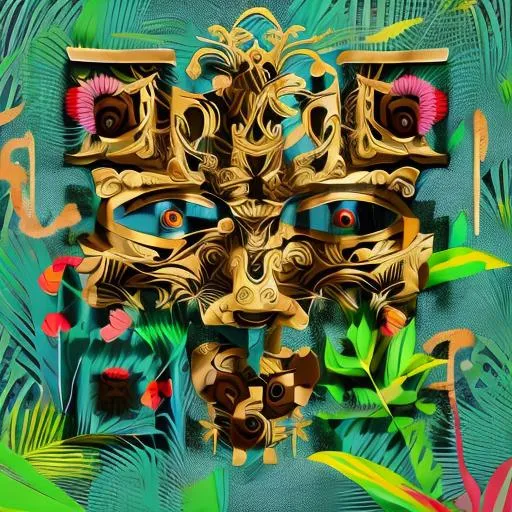 Prompt: Jungle, maze, surrealistic, Masskara, masks
