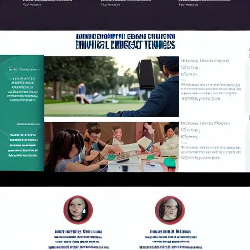 Online exam website homepage design with english text