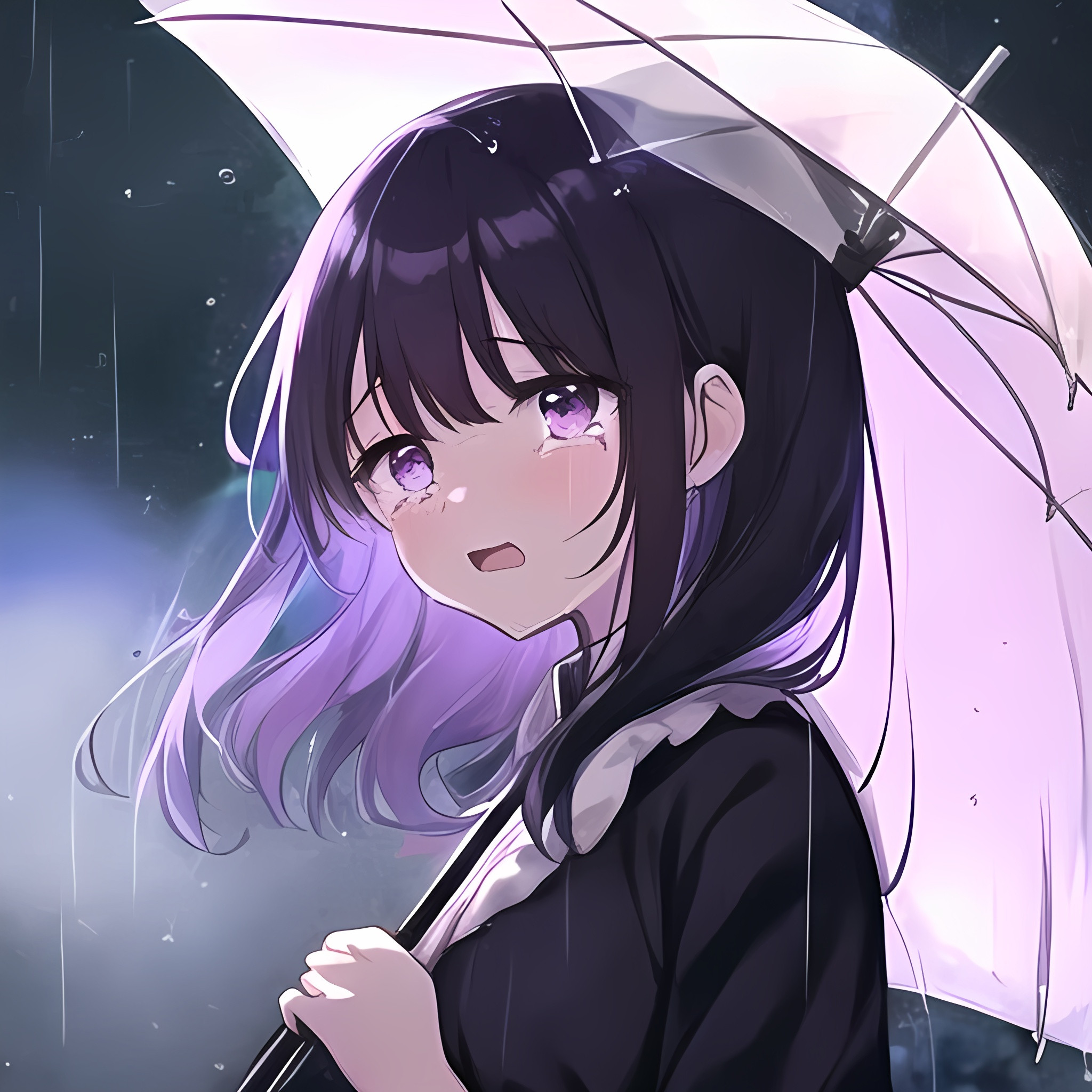 sad alone, cute anime girl