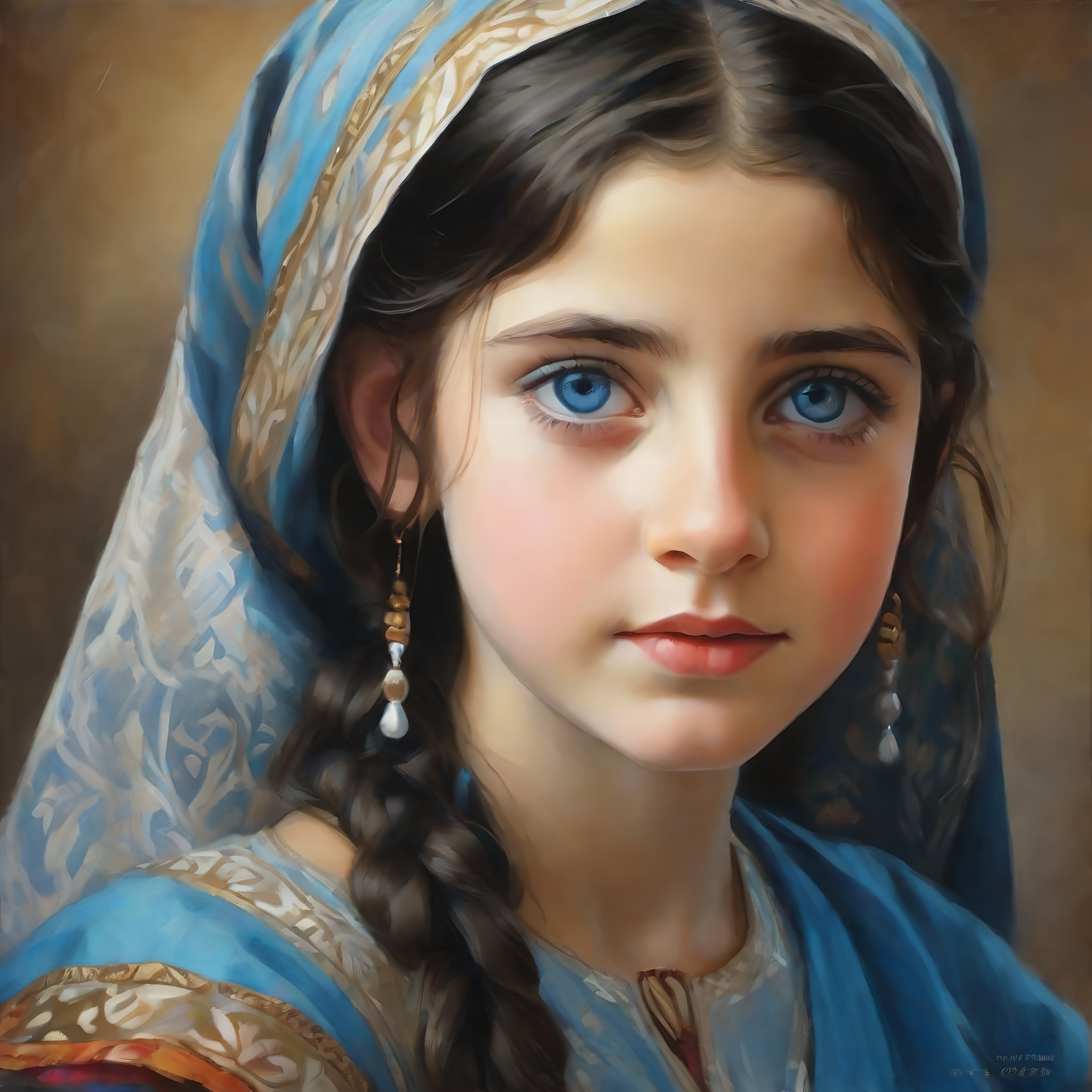 A 13 years old Syrian girl, pale skin, black hair, p... | OpenArt