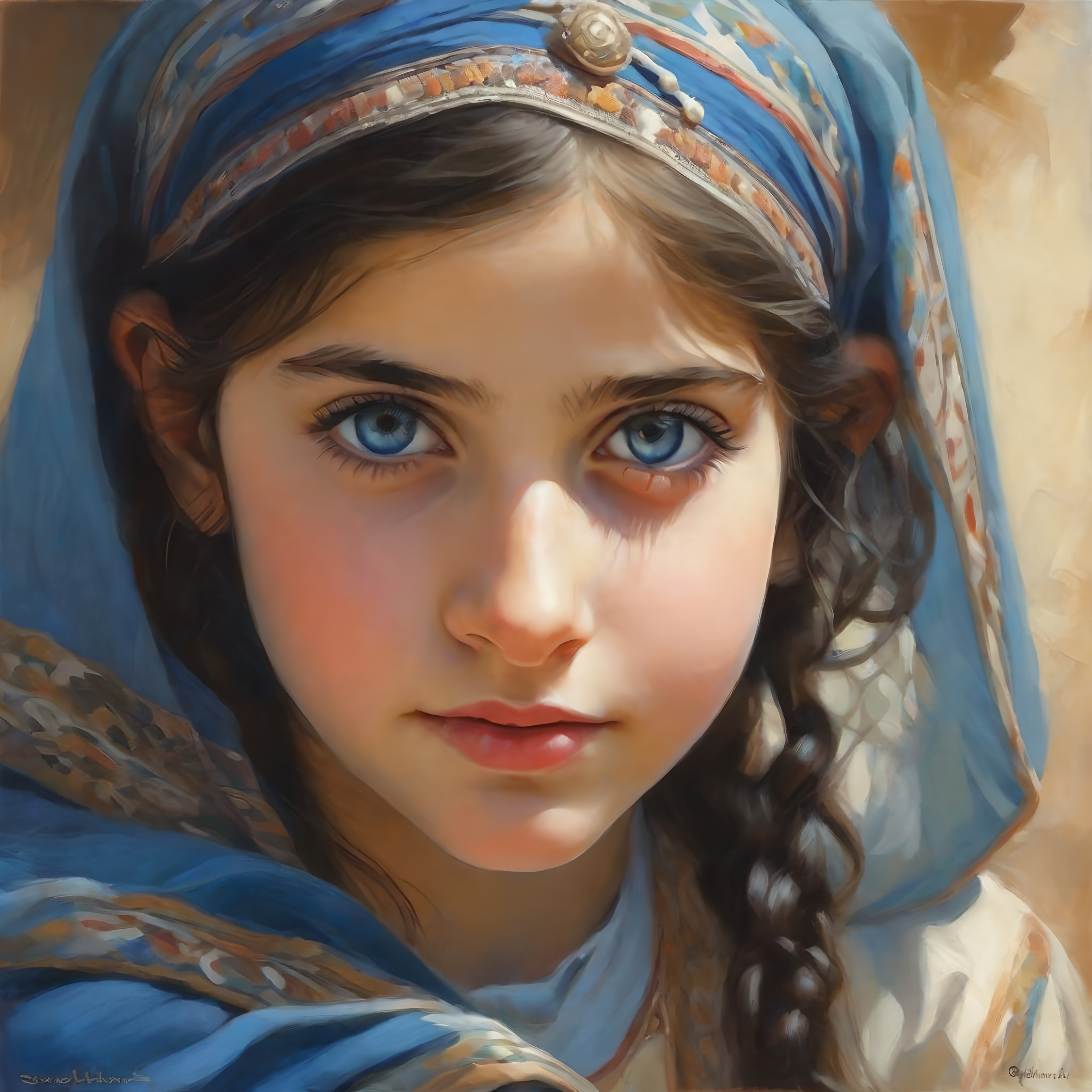A 13 years old Syrian girl, pale skin, black hair, p... | OpenArt