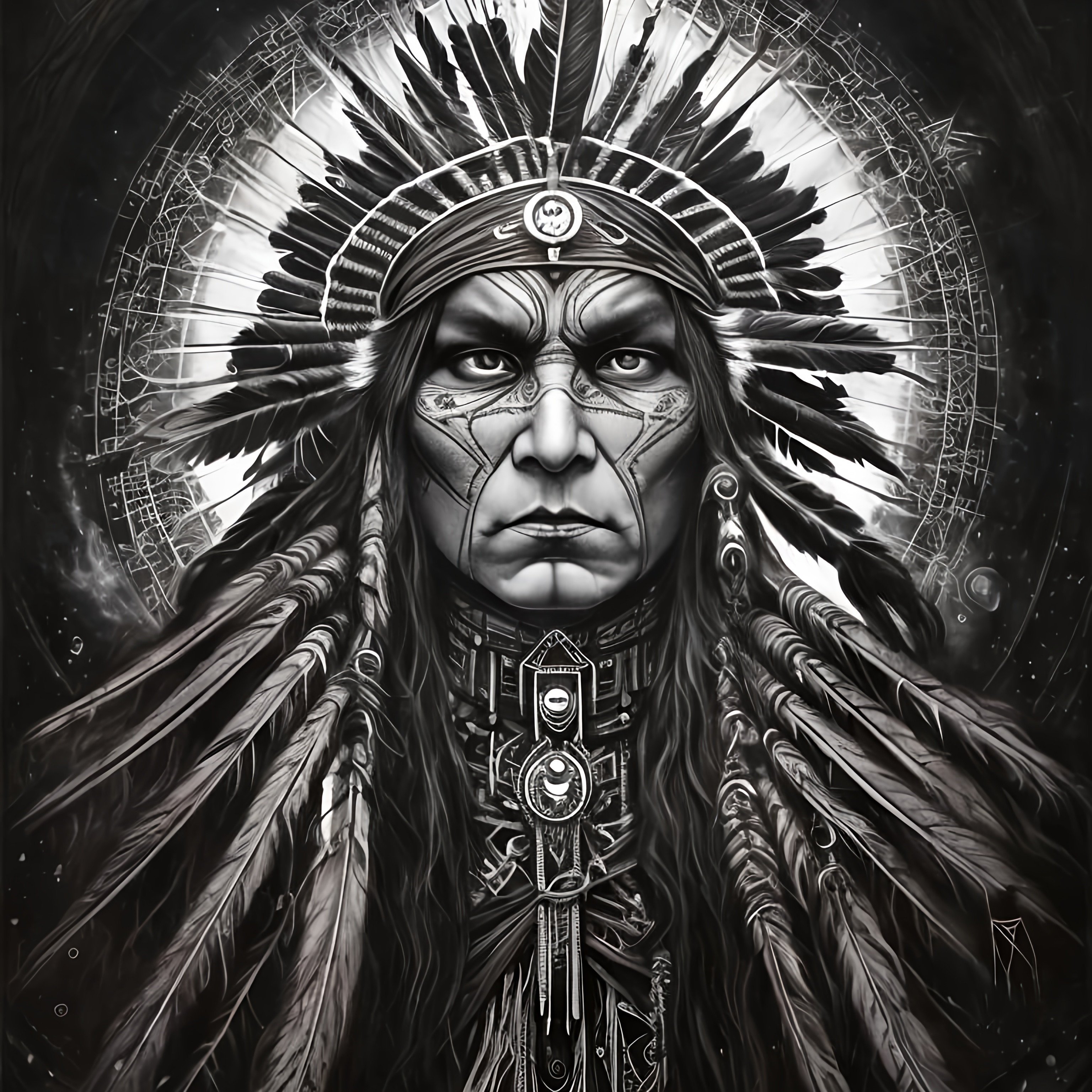 Center, Divine, all-seeing native American, protecto... | OpenArt