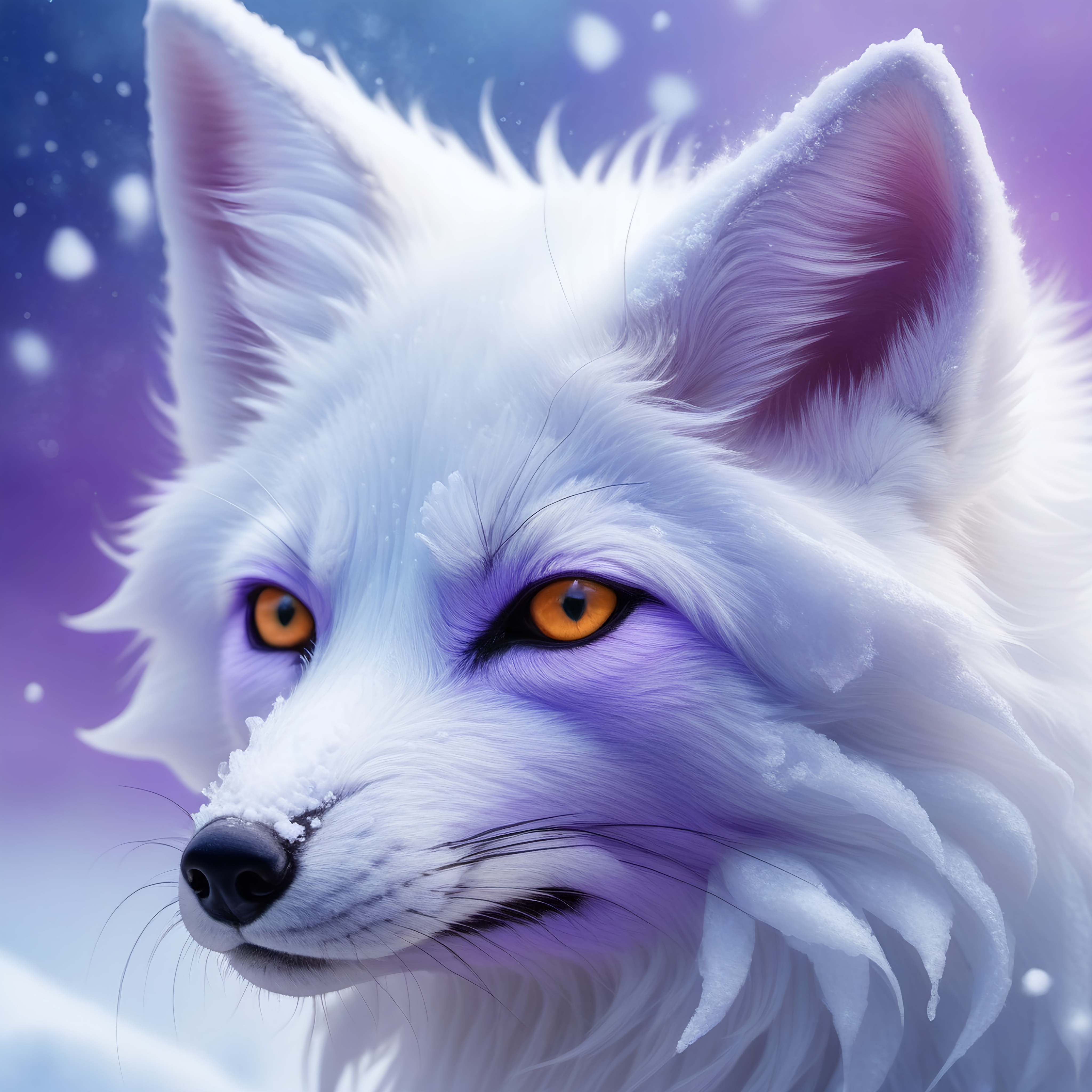 ice elemental fox, feral fox, kyubi no kitsune, nine...
