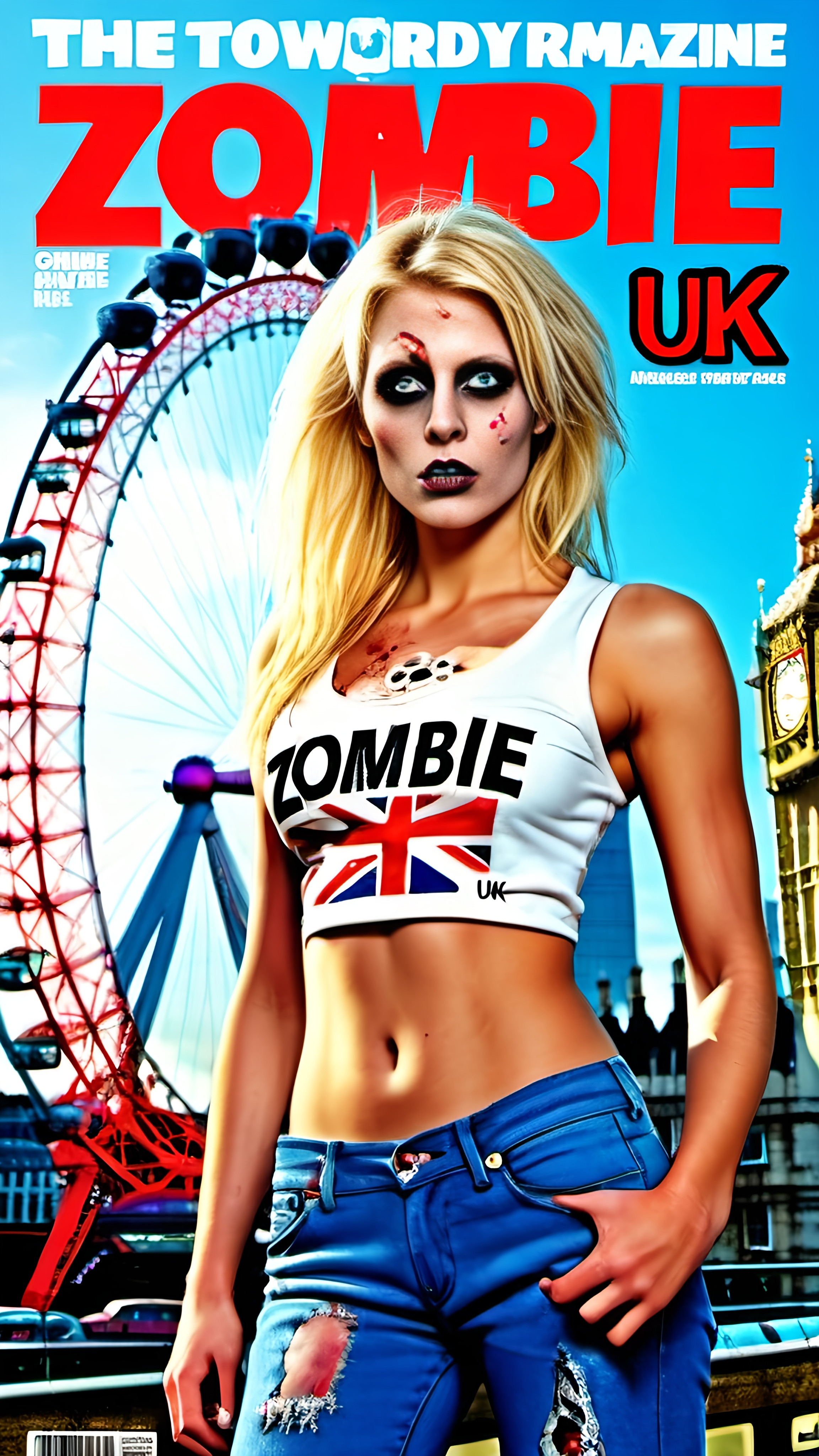 Magazine Cover Beautiful Blonde Zombie On A Zomb 4971