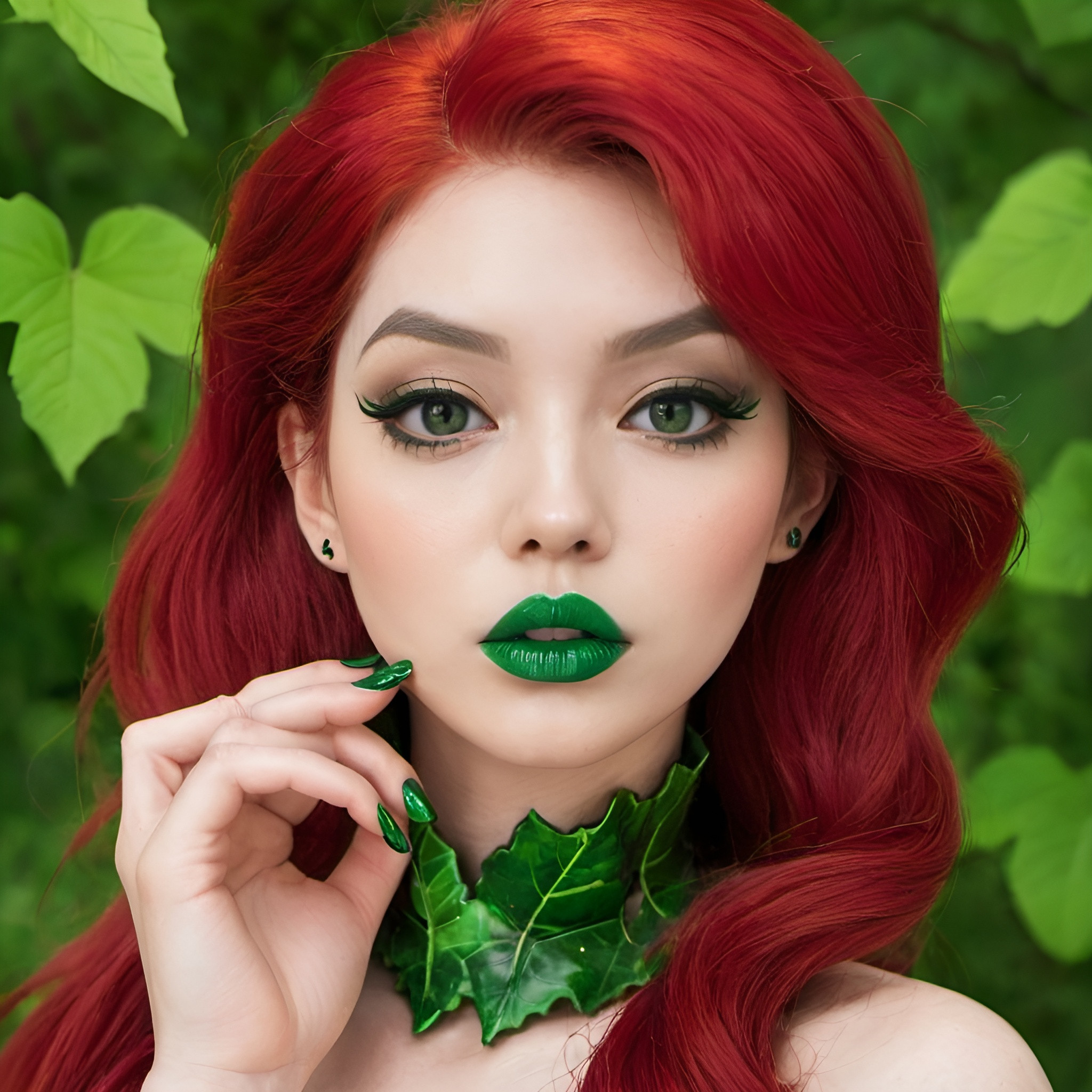 poison ivy green lips red hair
