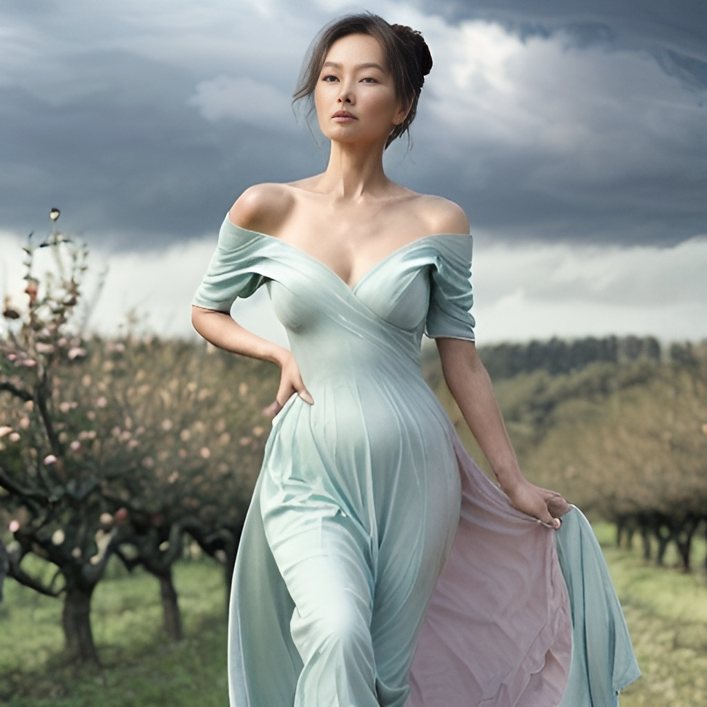 Stunning elegant 50 year old chinese woman beautifu 