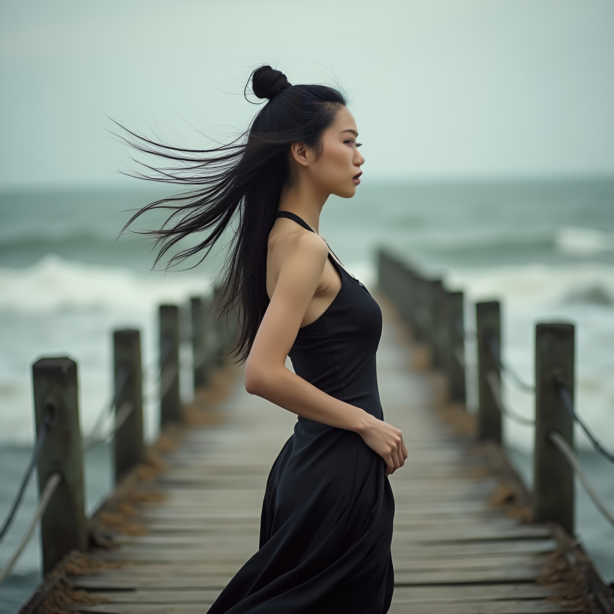 stunning elegant 50-year-old Chinese woman, beautifu...