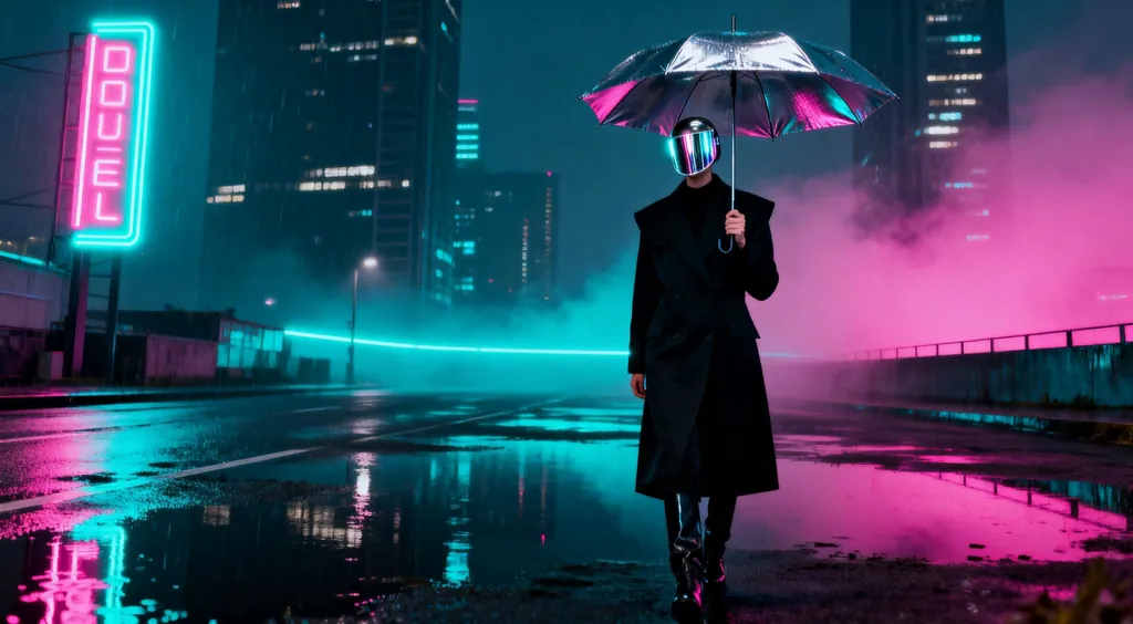Neon Farewell In The Rain