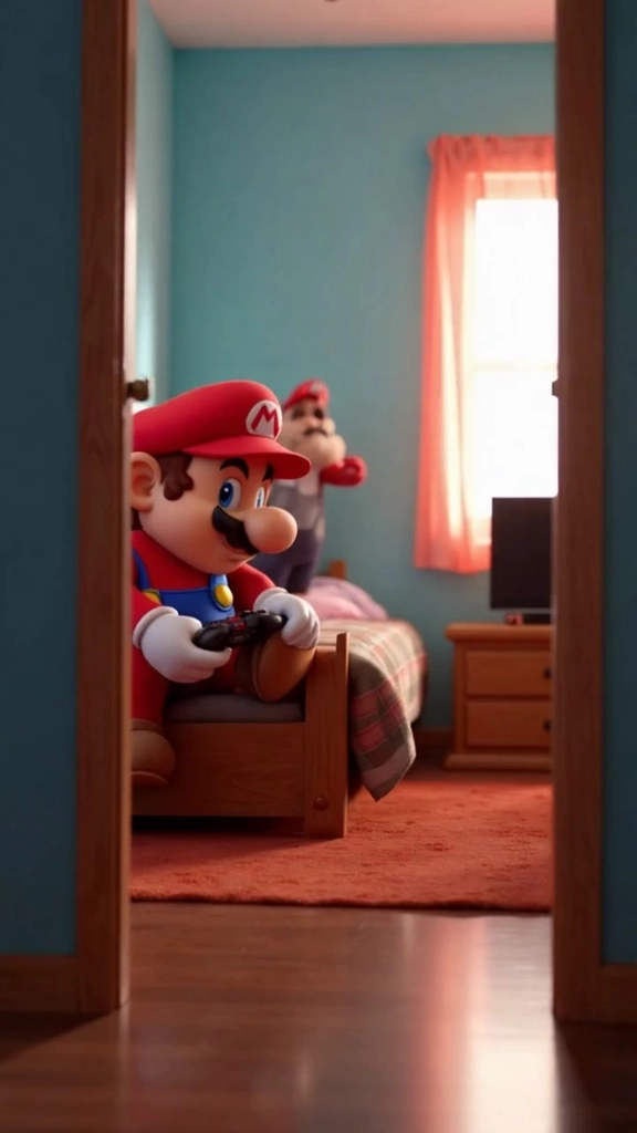 Late-Night Bedroom Gaming Victory