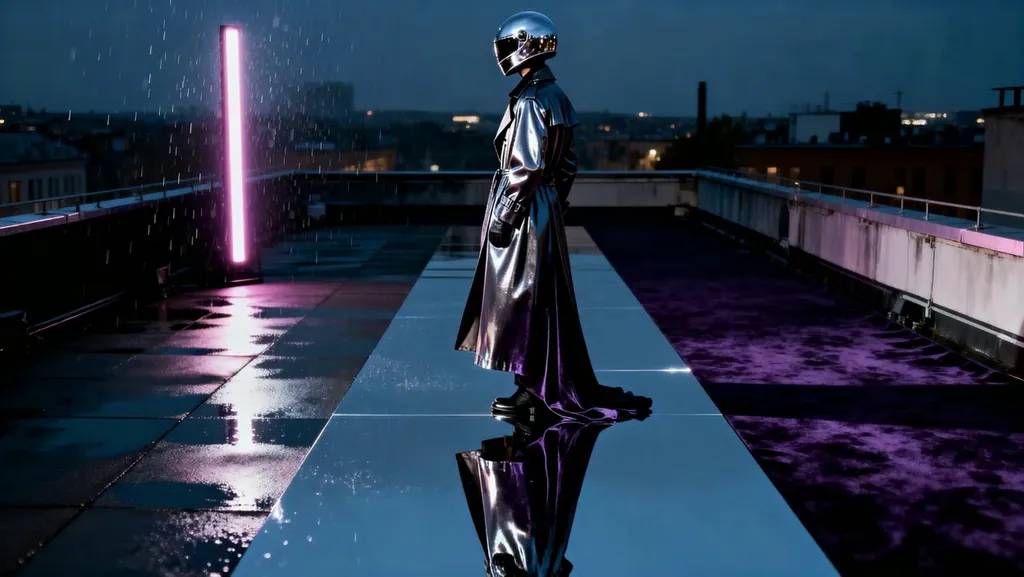 Midnight Echoes in Chrome Velvet