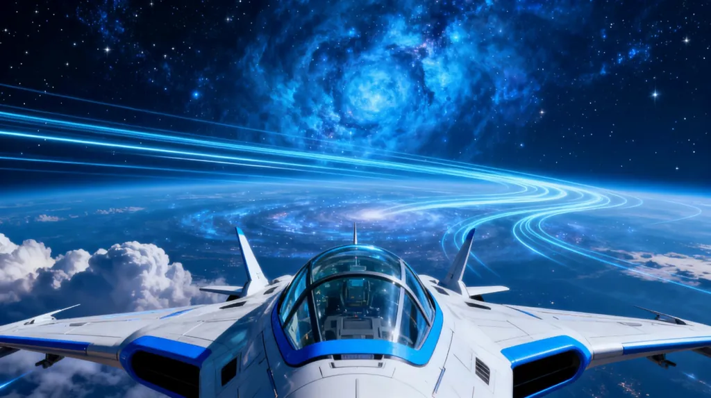 Aurora Through the Cosmic Blue