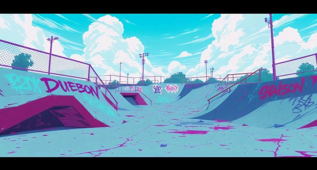 Dawn of Light: A Jet Set Radio-inspired Skatepark Transformation