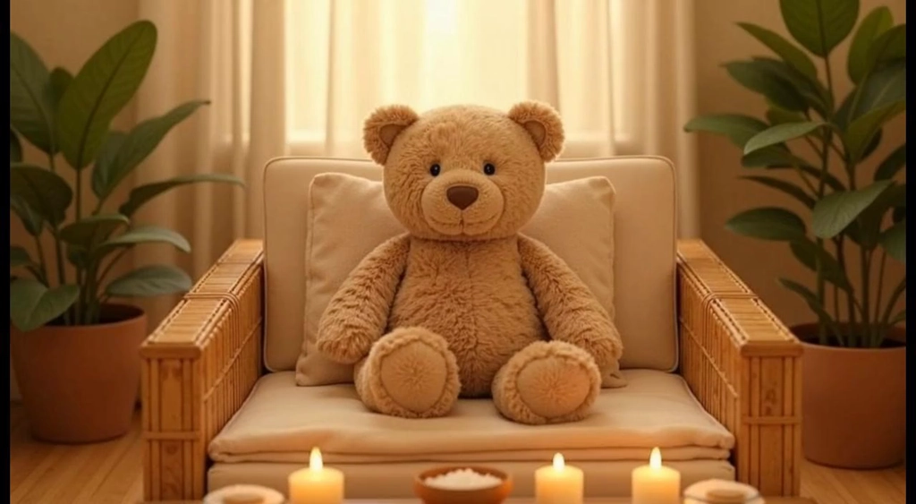 Relaxing Spa Day with a Plush Teddy Bear