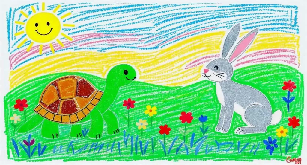 The Tortoise and the Hare – Crayon Fable