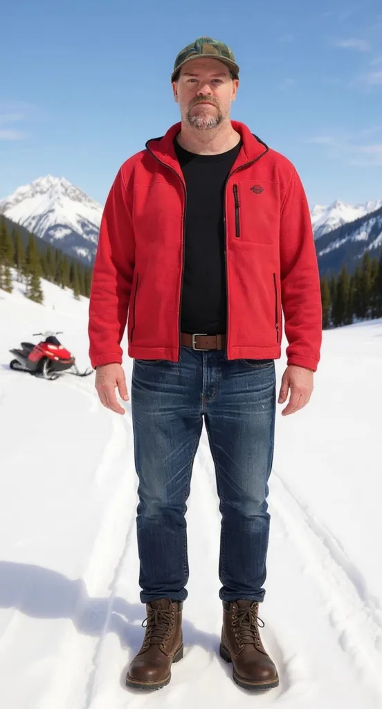 Snowmobile Ride in Deep Snow