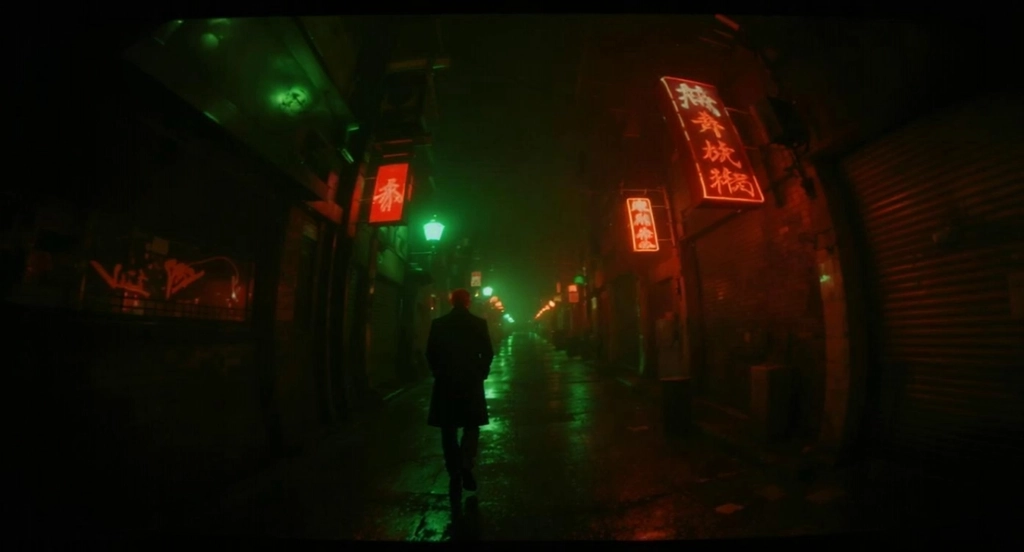 Green Haze & Neon Red — A Wong Kar-wai Fisheye Nocturne