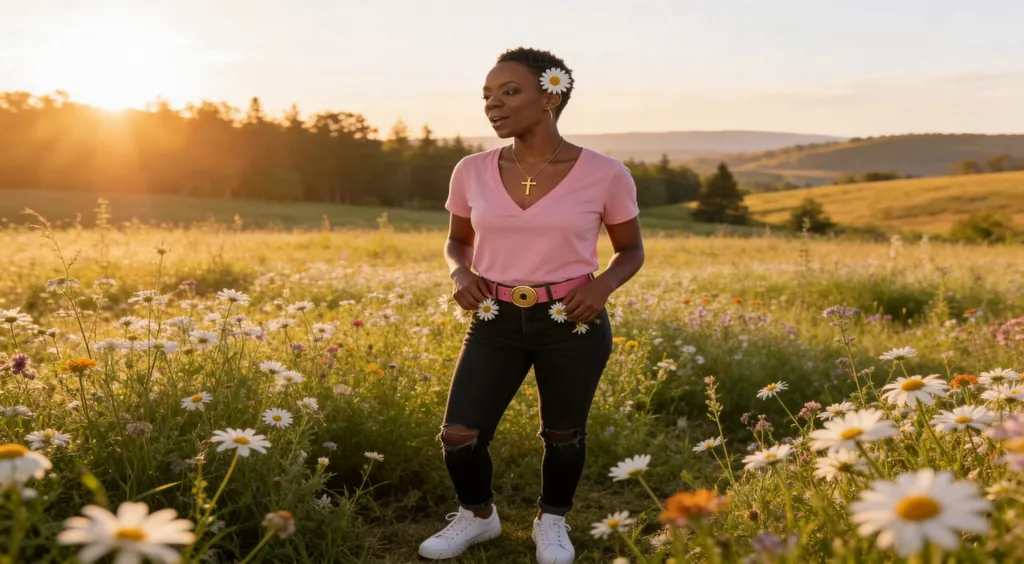 Golden Hour in the Daisies