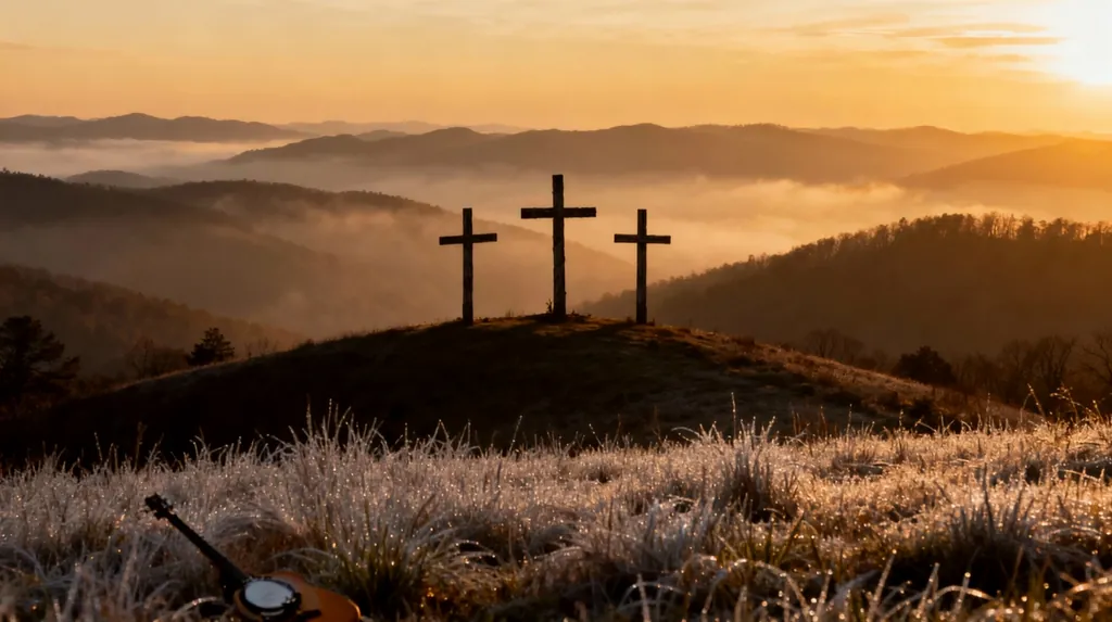 Three Men On A Mountain Lyrics Video