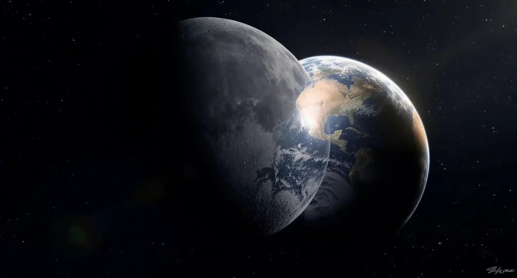 Earth and Moon in Celestial Harmony
