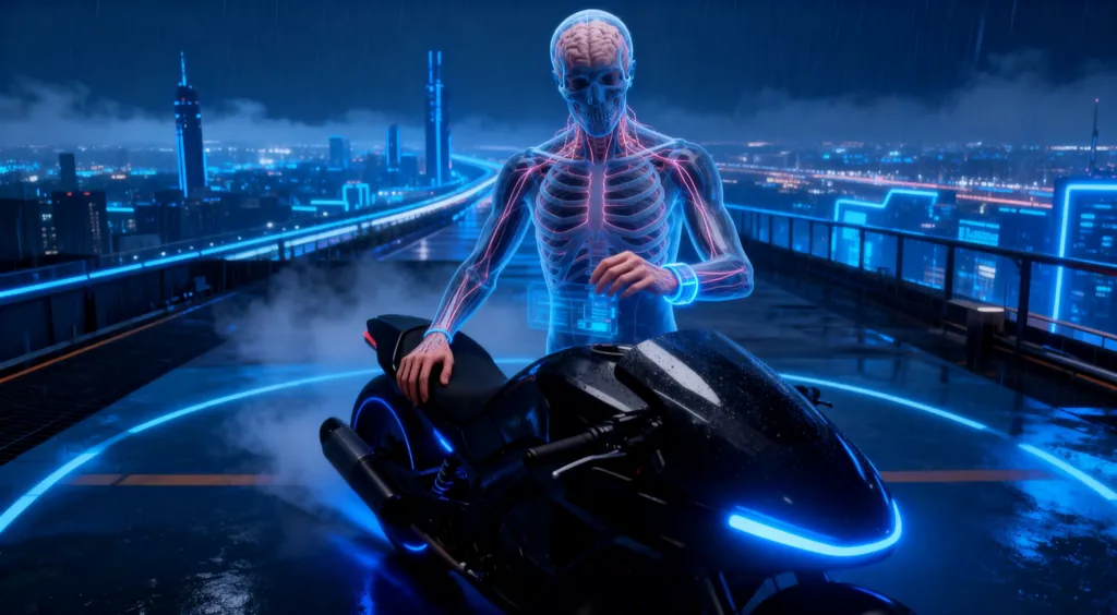 Neon Rain Skyline Pursuit