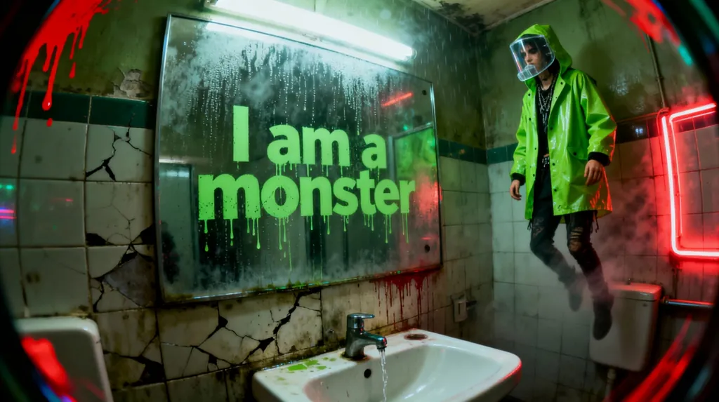 Neon Monster: A Fisheye Night Walk