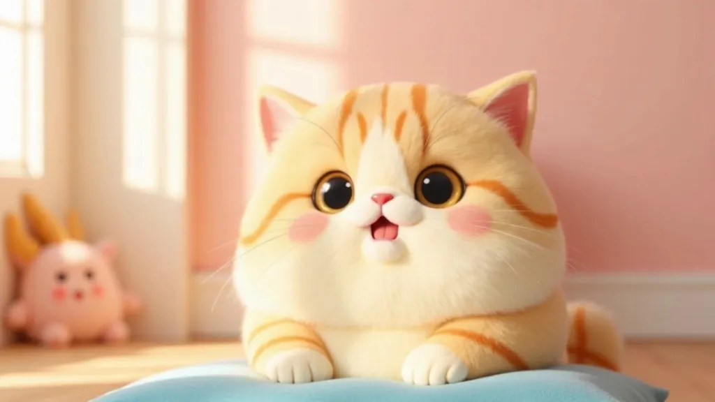 Chubby Kitten's Playful Morning